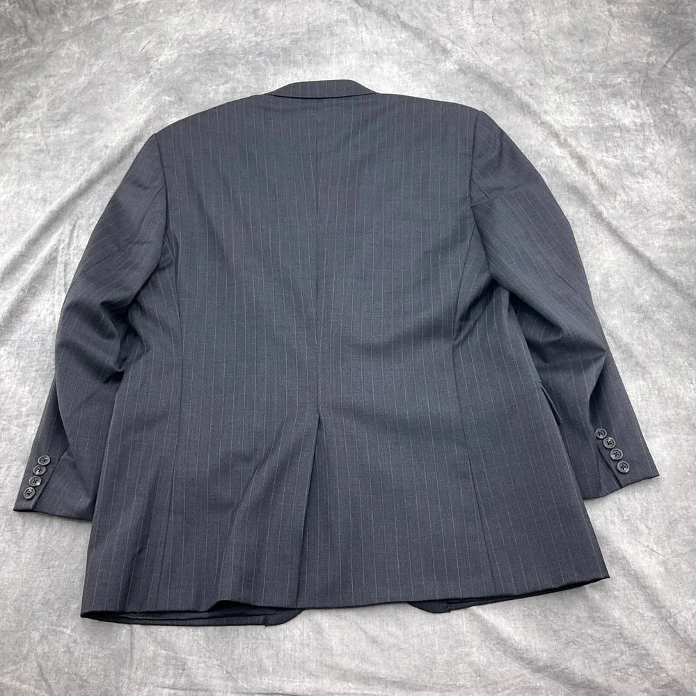 Chaps Ralph Lauren Blazer Mens 40R Gray Pinstripe‎ Classic Wool 2-Button Jacket
